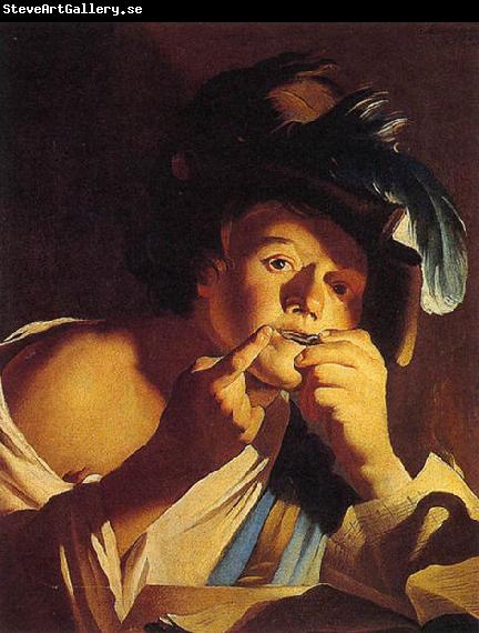 Dirck van Baburen Man Playing a Jew s Harp